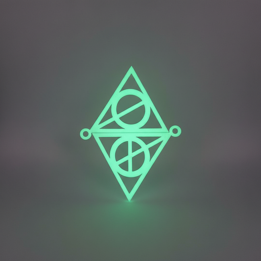 Decoración geométrica impresión 3D material fosforescente que brilla en la oscuridad