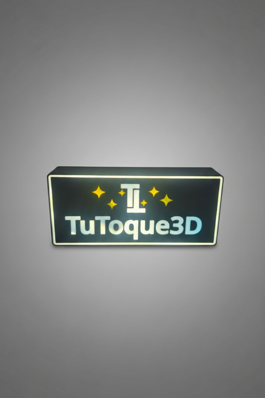 Lámpara LED personalizada TuToque3D frontal iluminada decoración hogar impresión 3D

