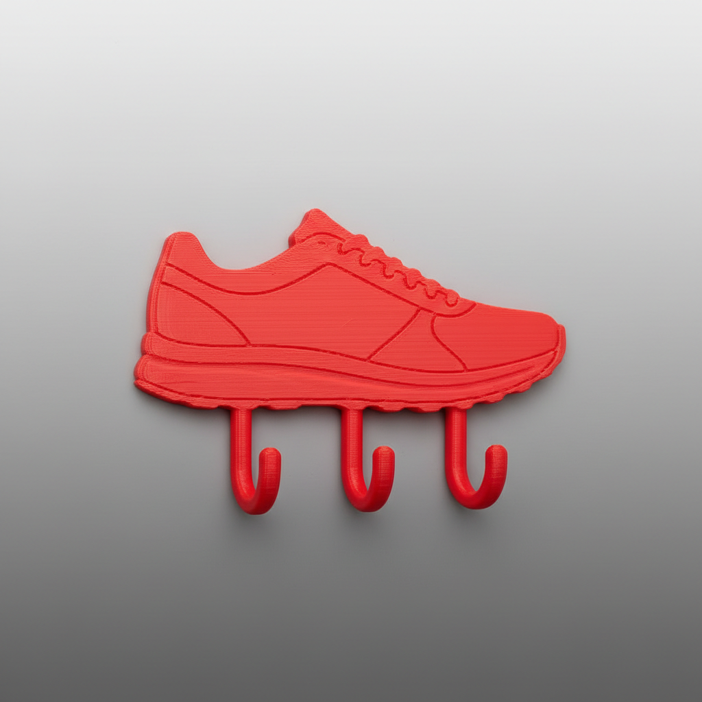 Colgador zapatilla running roja impresión 3D personalizado deportivo PLA
