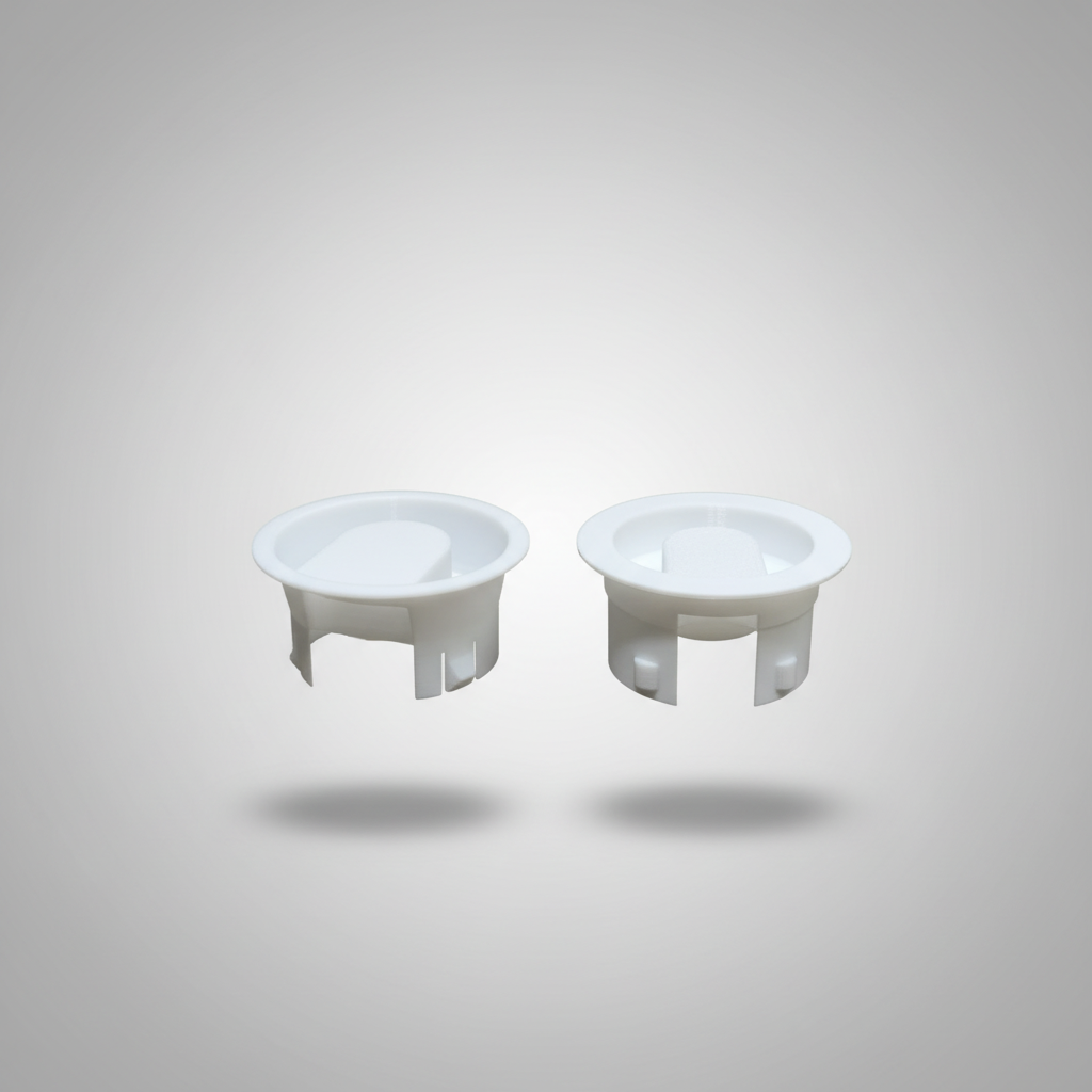 Componentes técnicos blancos personalizados impresión 3D
tapon jarra modificado, izquierda original ,derecha replica