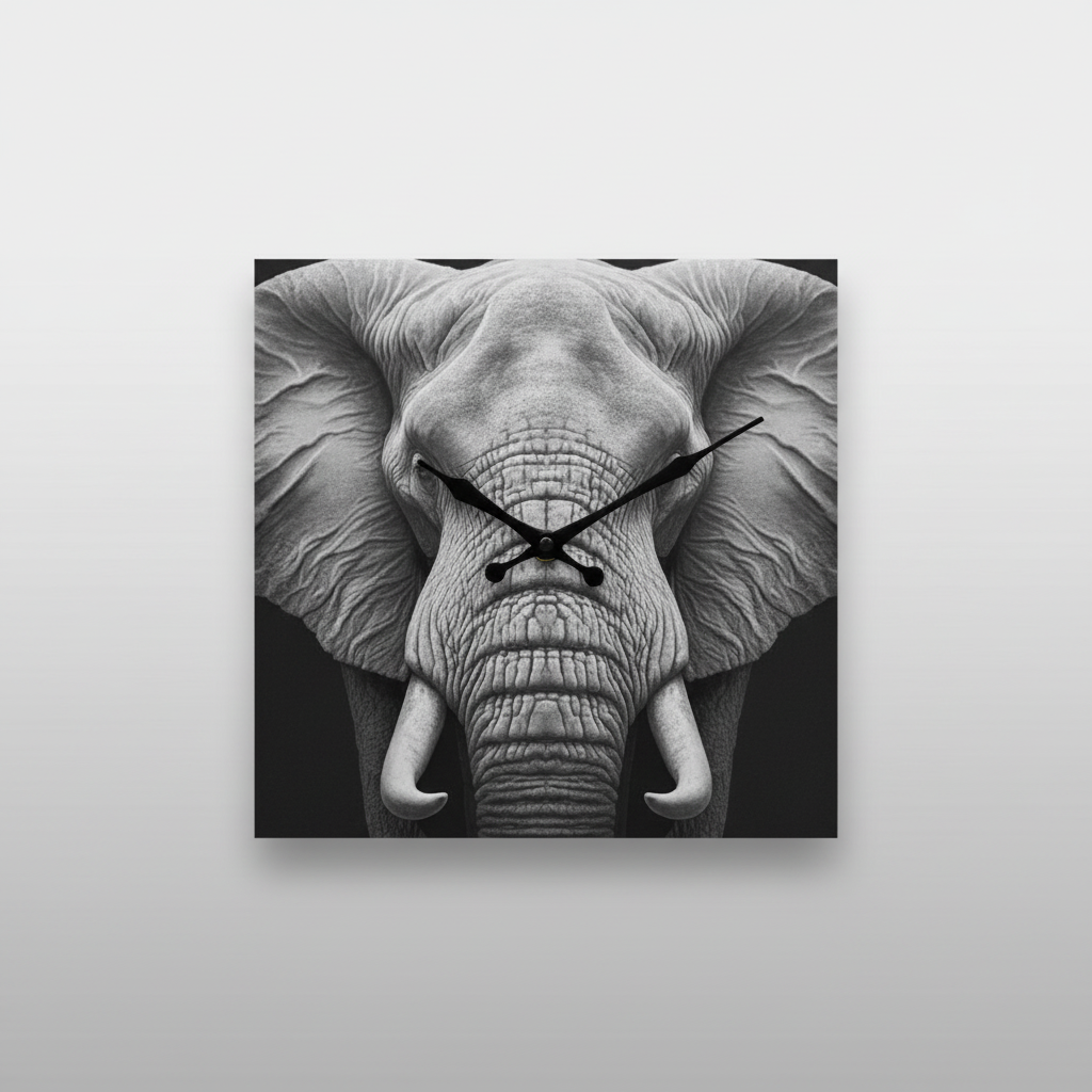 Reloj de pared elefante decorativo impresión 3D para habitación infantil
