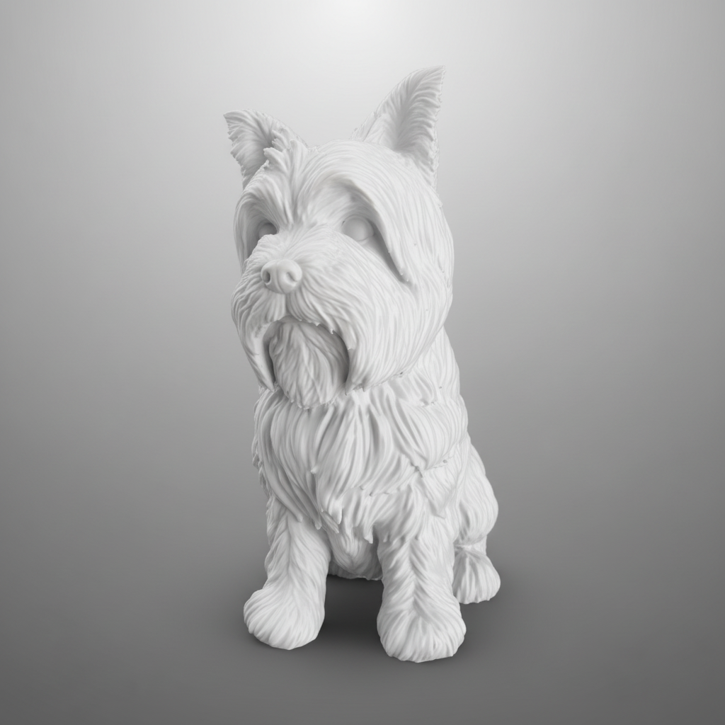 Yorkshire Terrier 3D - Vista frontal