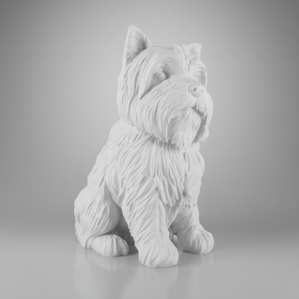 Yorkshire Terrier 3D - Vista lateral